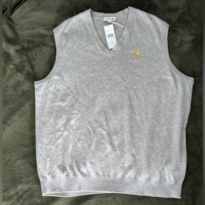 Lacoste men's chalkboard heather cashmere V-neck vest 3XL